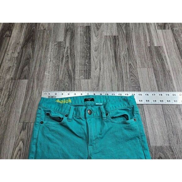J. Crew Womens Size 24 Pockets Stretch Toothpick Teal Green Denim Jeans - Picture 7 of 11
